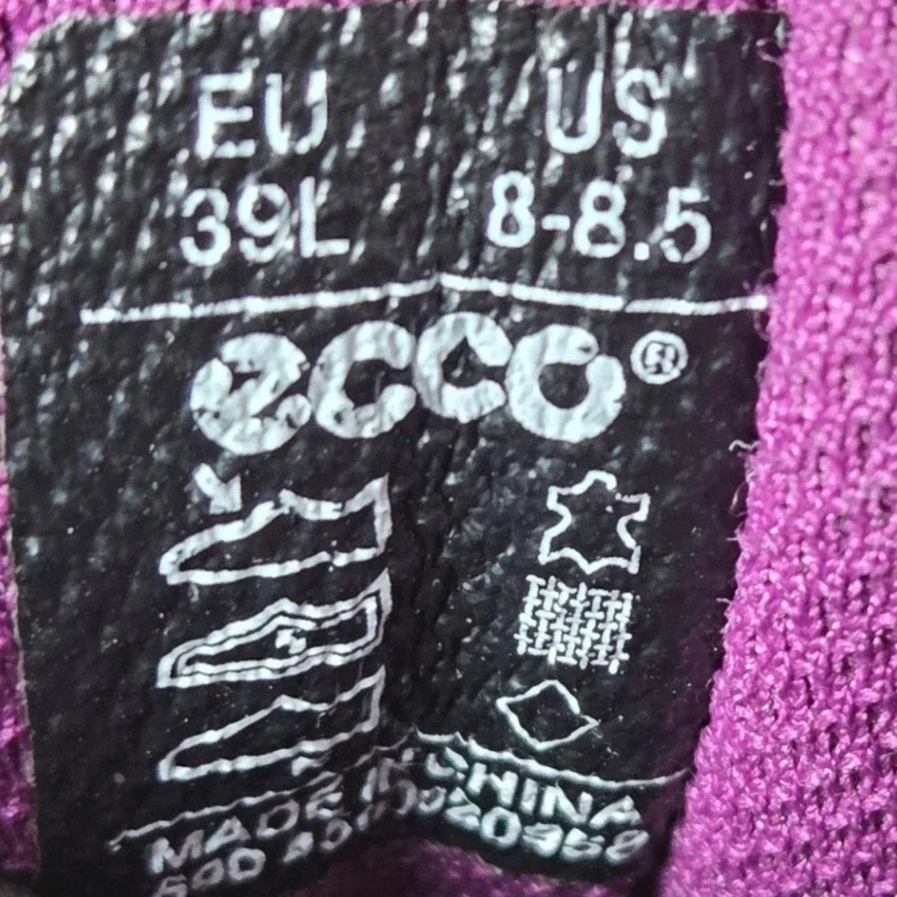 ECCO Walking‎ Shoes Leather Comfort Sneakers Gray Purple Womens 8 8.5 EU39